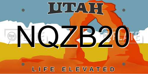 NQZB20 Utah License Plate