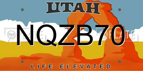 NQZB70 Utah License Plate