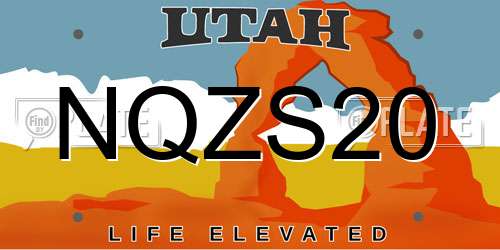 NQZS20 Utah License Plate