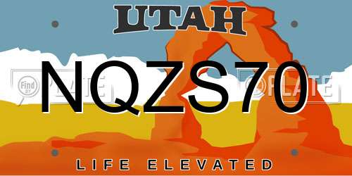 NQZS70 Utah License Plate