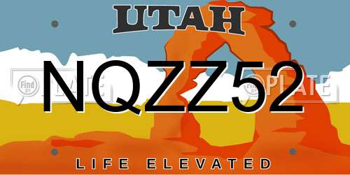 NQZZ52 Utah License Plate