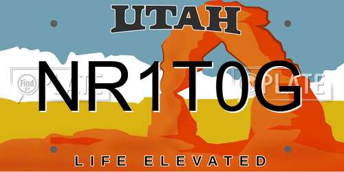 NR1T0G Utah License Plate
