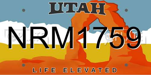 NRM1759 Utah License Plate