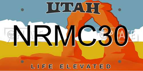 NRMC30 Utah License Plate