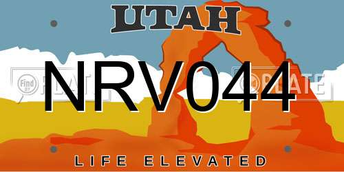 NRV044 Utah License Plate