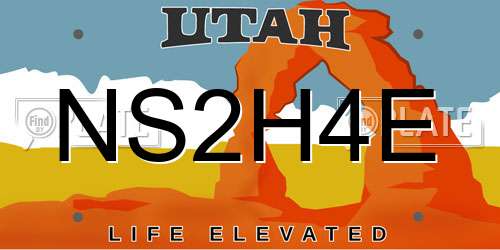 NS2H4E Utah License Plate