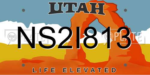 NS2I813 Utah License Plate