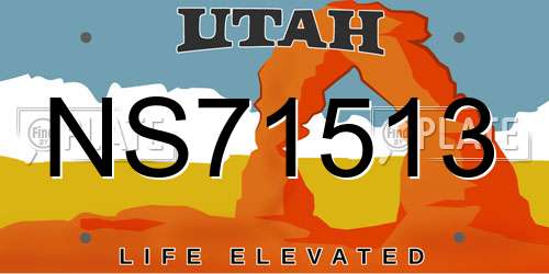 NS71513 Utah License Plate