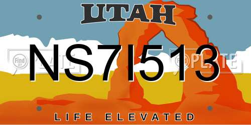 NS7I513 Utah License Plate