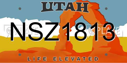 NSZ1813 Utah License Plate
