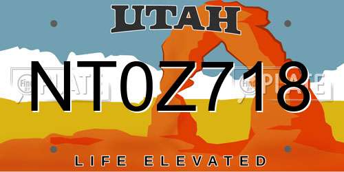 NT0Z718 Utah License Plate