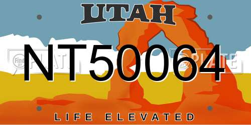 NT50064 Utah License Plate