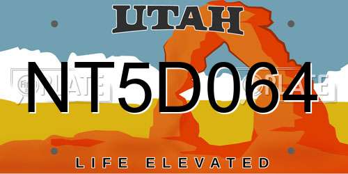 NT5D064 Utah License Plate