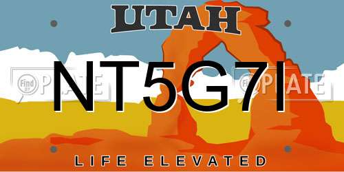 NT5G7I Utah License Plate