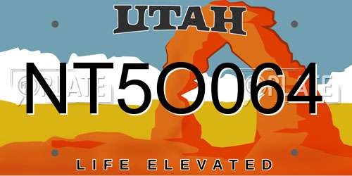 NT5O064 Utah License Plate