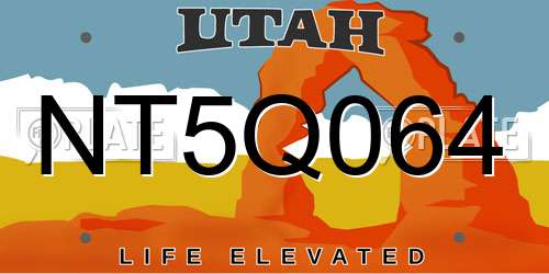 NT5Q064 Utah License Plate