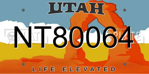 NT80064 Utah License Plate