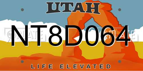 NT8D064 Utah License Plate