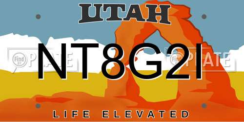 NT8G2I Utah License Plate