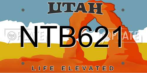 NTB621 Utah License Plate