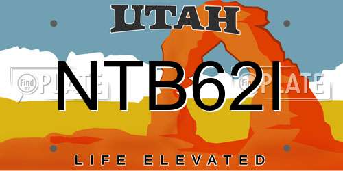 NTB62I Utah License Plate