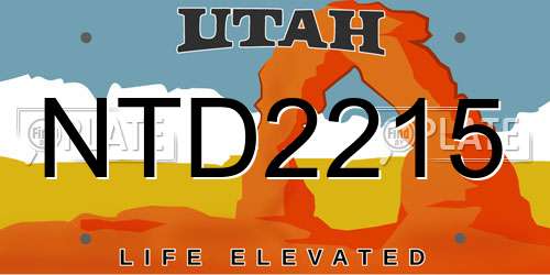 NTD2215 Utah License Plate