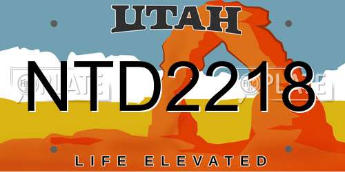 NTD2218 Utah License Plate