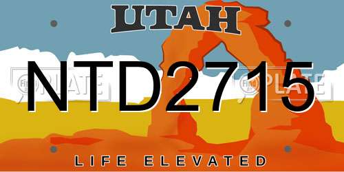 NTD2715 Utah License Plate