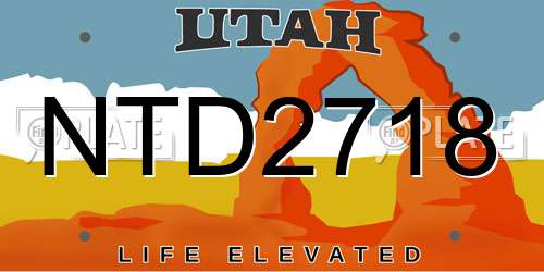 NTD2718 Utah License Plate