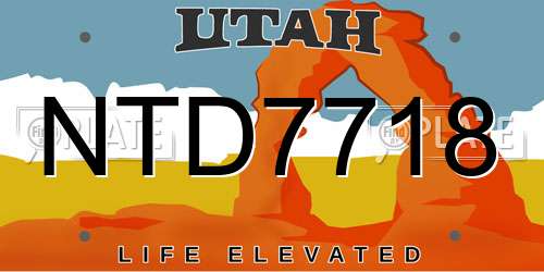 NTD7718 Utah License Plate