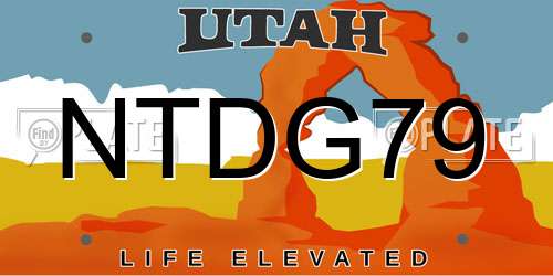 NTDG79 Utah License Plate