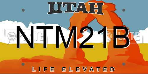 NTM21B Utah License Plate