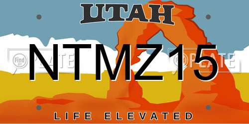 NTMZ15 Utah License Plate