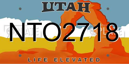 NTO2718 Utah License Plate