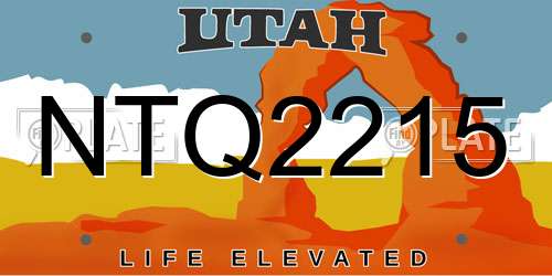 NTQ2215 Utah License Plate