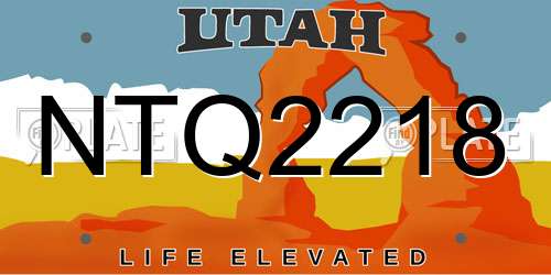 NTQ2218 Utah License Plate
