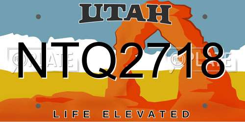 NTQ2718 Utah License Plate