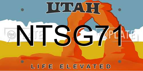 NTSG71 Utah License Plate