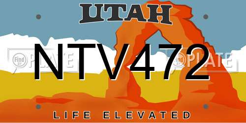 NTV472 Utah License Plate