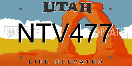 NTV477 Utah License Plate