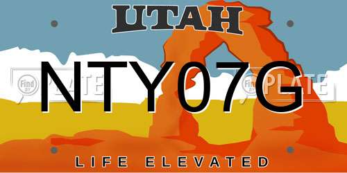 NTY07G Utah License Plate