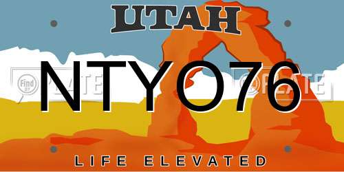 NTYO76 Utah License Plate