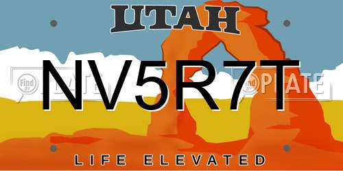 NV5R7T Utah License Plate