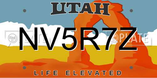 NV5R7Z Utah License Plate