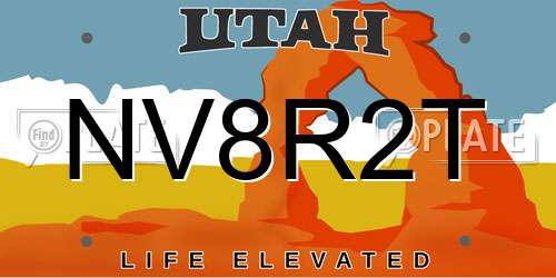 NV8R2T Utah License Plate