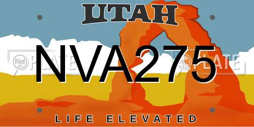 NVA275 Utah License Plate