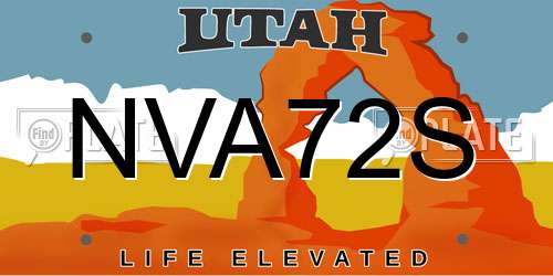 NVA72S Utah License Plate