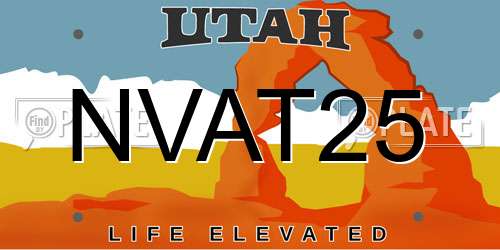 NVAT25 Utah License Plate