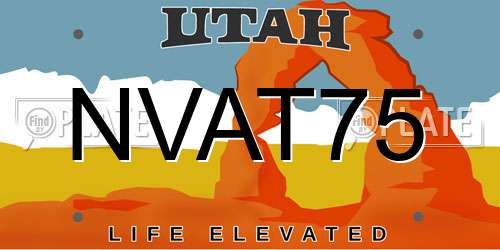 NVAT75 Utah License Plate