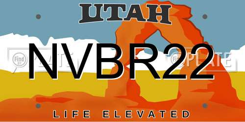 NVBR22 Utah License Plate